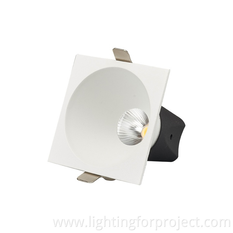 New design white/black embedded led cob downlight trimless downlight 15w for hotel wall washer